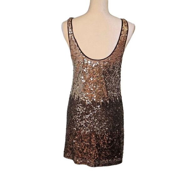 Express gold sequence tank dress.  Size S. - Picture 3 of 4